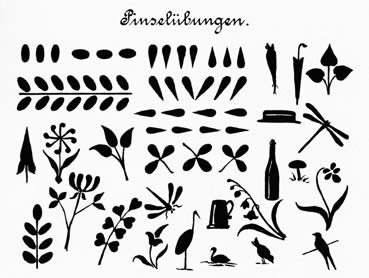Pinselübungen Aus: Th. Wunderlich, "Der Moderne Zeichen- Und Kunstunterricht", 1892