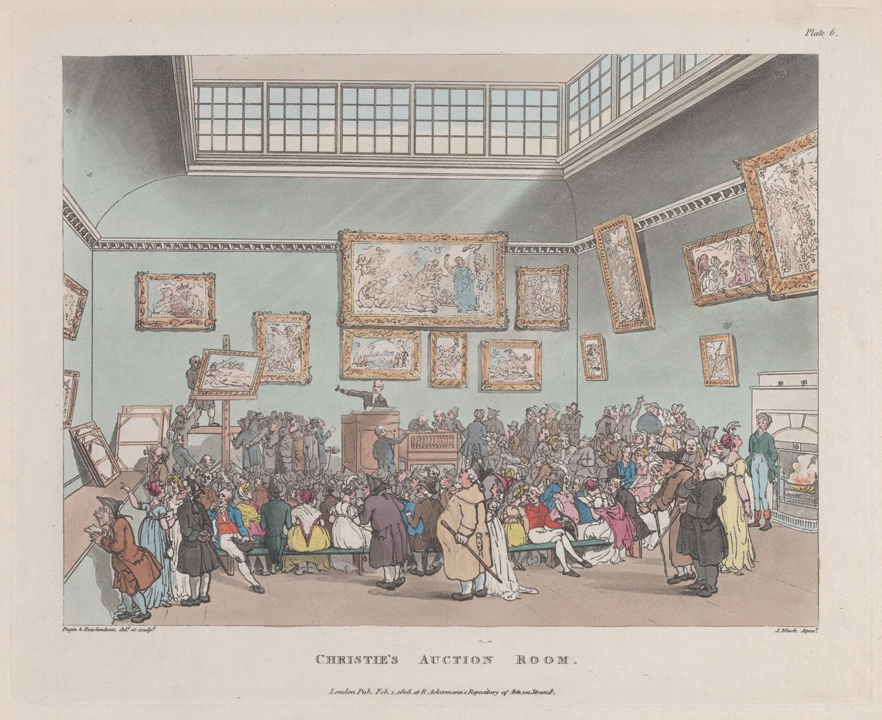 Thomas Rowlandson, „Christie's Auction Rooms“, 1808
