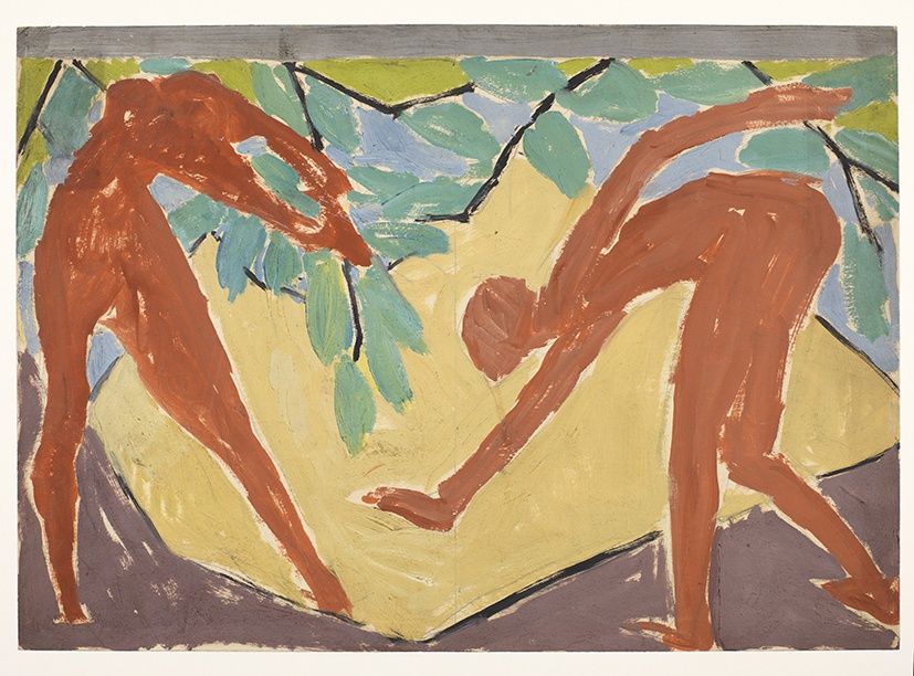 Vanessa Bell, „Design for a folding screen - Adam and Eve“, 1913-14
