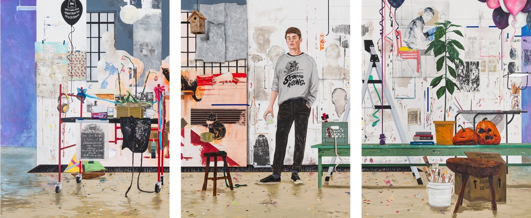 Hernan Bas, “Conceptual Artist #37 (he exclusively paints portraits of conceptual artists who have never existed),” 2025