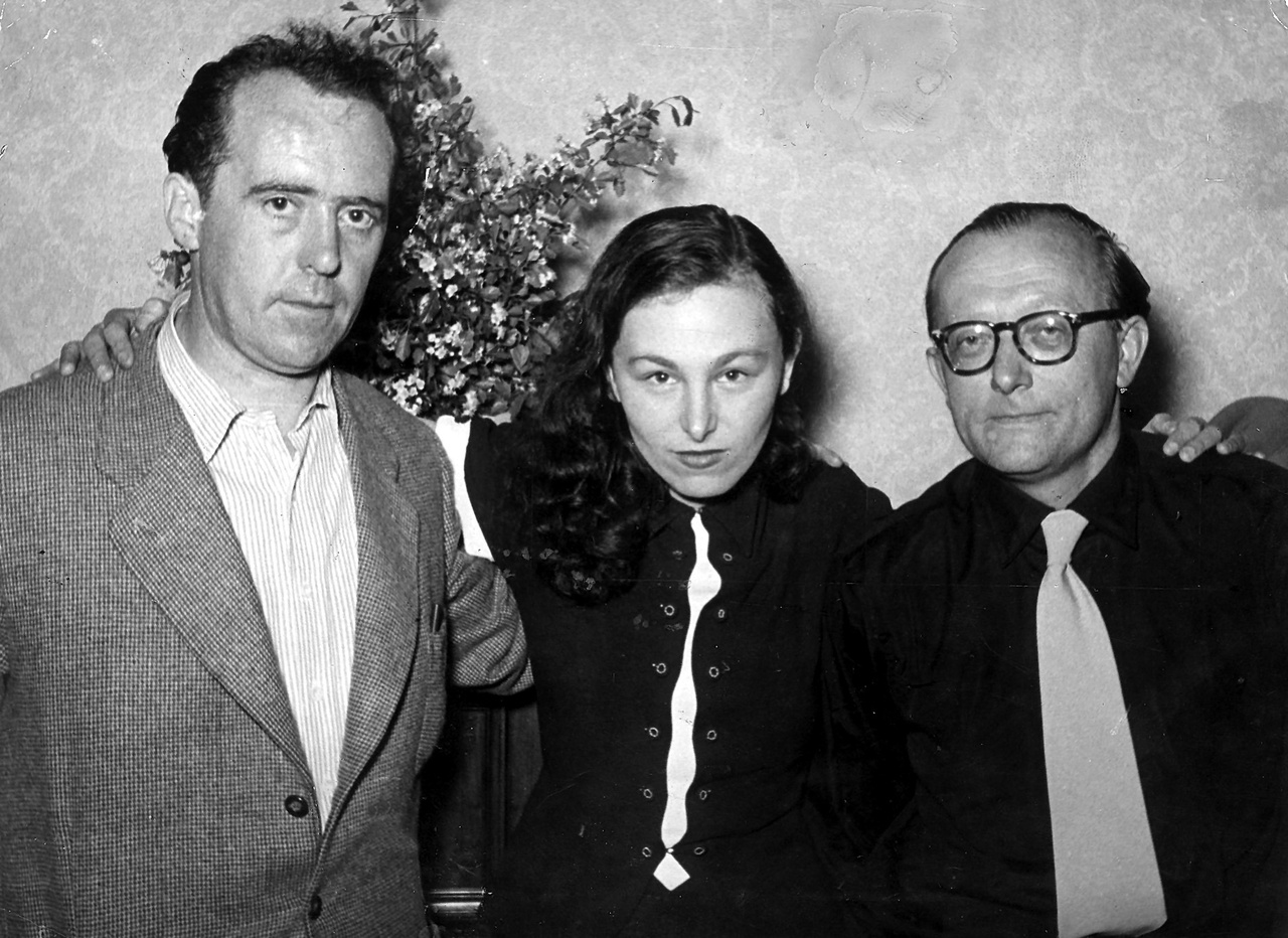 Heinrich Böll, Ilse Aichinger, Günter Eich at a meeting of Gruppe 47, 1952