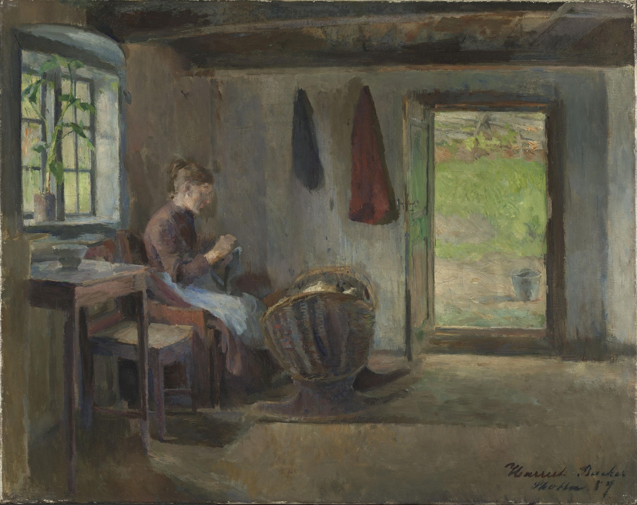 Harriet Backer, “Farmhouse Interior, Skotta, Bærum,” 1887