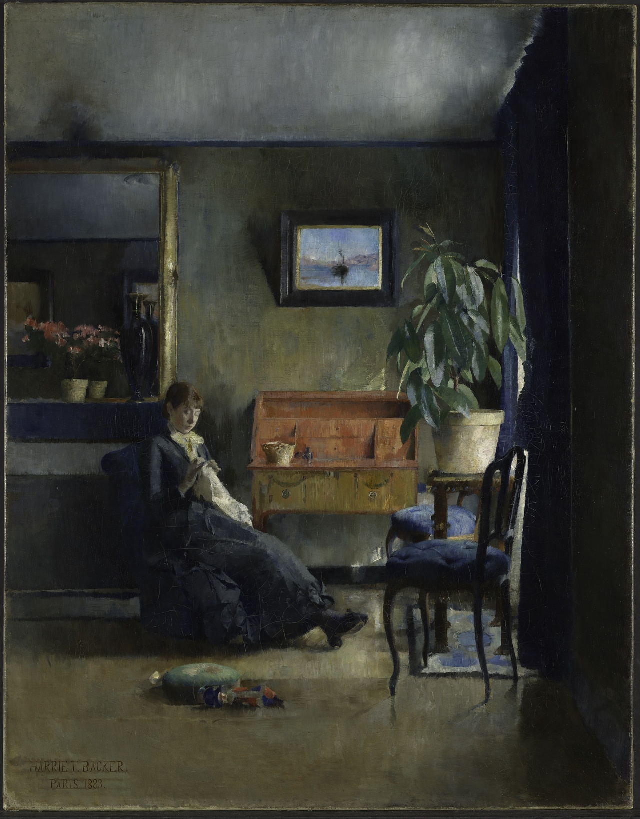 Harriet Backer, “Blue Interior,” 1883