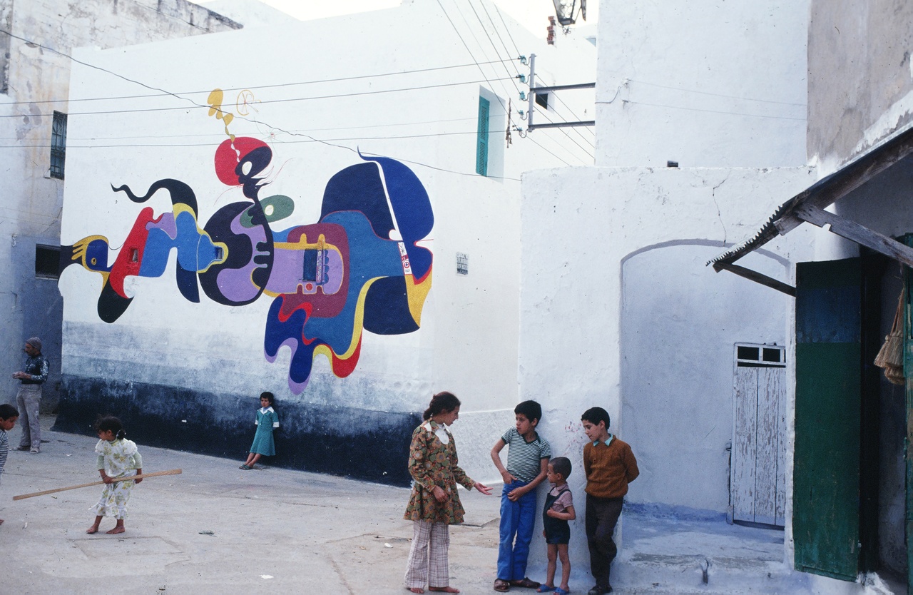 Asilah Cultural Festival, mural by Miloud Labied, 1978